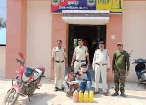 अवैध शराब बिक्री पर पुलिस की कार्यवाही