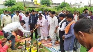 पीएचई मंत्री ने किया पटेल समाज के भवन का भूमिपूजन