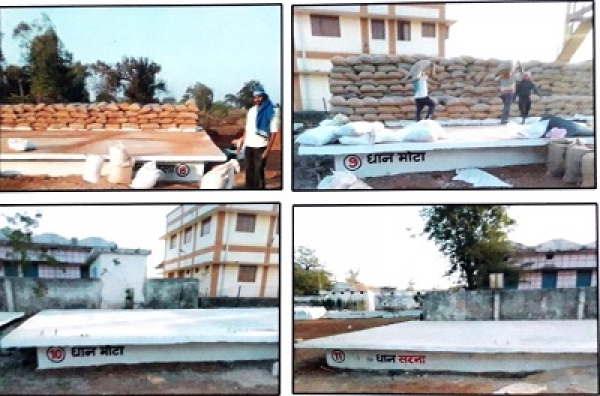 छोटी सी पहल बड़ी बचत :साढ़े चार करोड़ रुपए की बनाये गये चबूतरों ने बचाया बेशकीमती धान