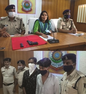 मोहारा बाईपास रोड में पिस्टल लहराते पिता पुत्र गिरफ्तार